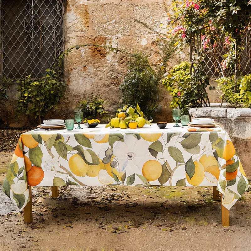Tovaglia in Puro Lino Fantasia Agrumi - Amalfi