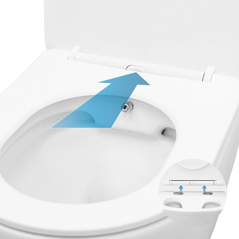 Wand-WC Hänge Toilette aus Keramik 55,5 cm lang Spülrandlos mit Softclose