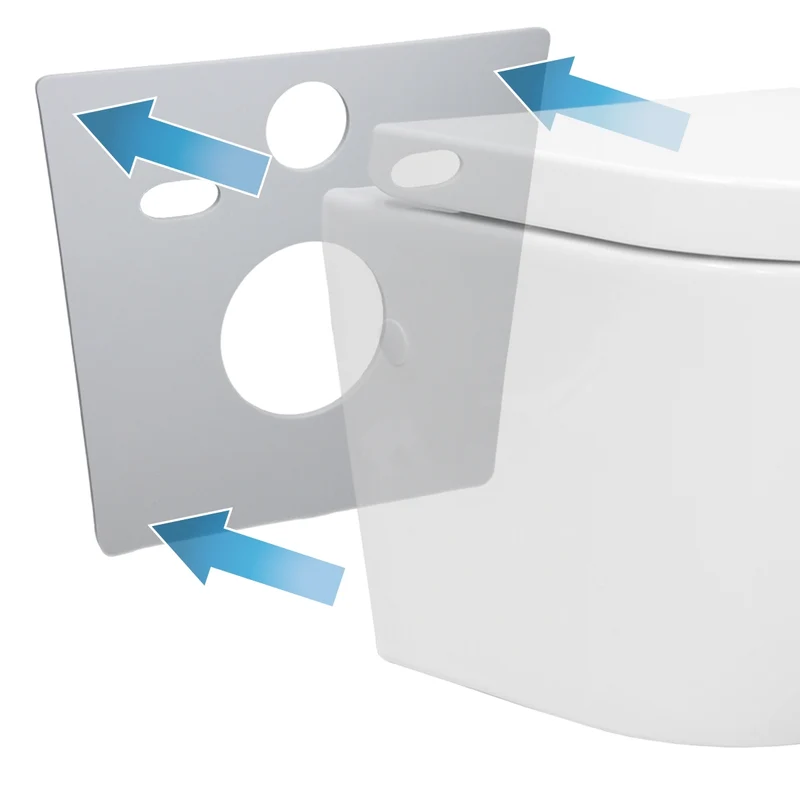Wand-WC Hänge Toilette aus Keramik 49 cm lang Spülrandlos mit Softclose Luxebath