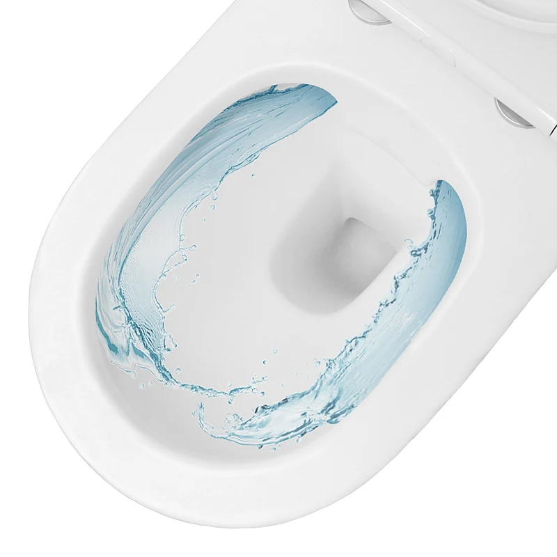 Wand-WC Hänge Toilette aus Keramik 49 cm lang Spülrandlos mit Softclose Luxebath
