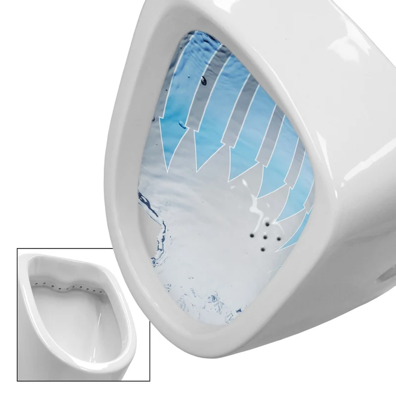 Urinal Pissoir aus Keramik mit Zulauf von Hinten inkl. Absaug Siphon Luxebath