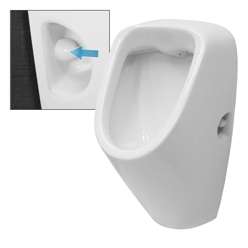 Urinal Pissoir aus Keramik mit Zulauf von Hinten inkl. Absaug Siphon Luxebath