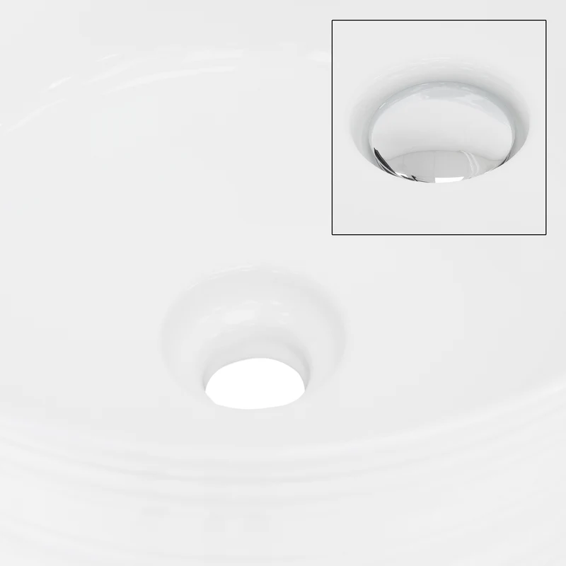 Waschbecken Rund ohne Überlauf Ø 41x18 cm Weiß aus Keramik LuxeBath