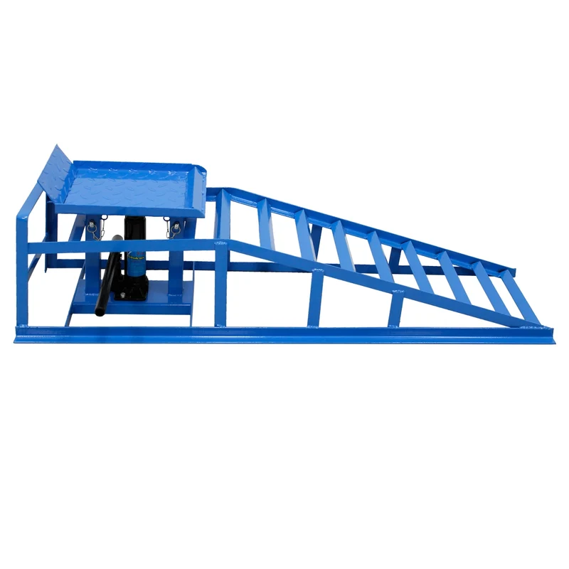Auffahrrampe 2er Set mit hydraulischem Wagenheber Maximale Belastbar 2000 kg aus Stahl