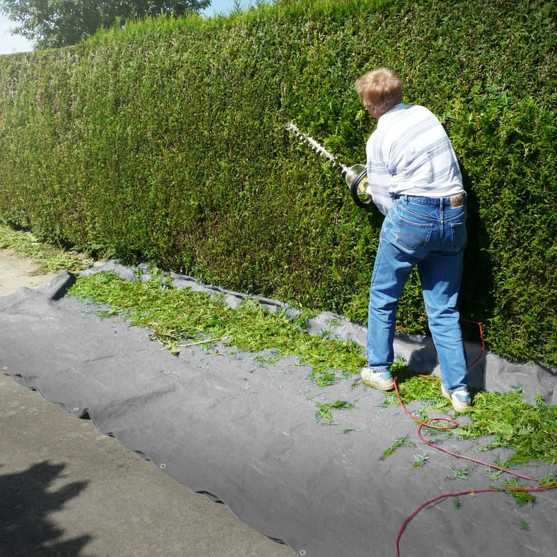 Abdeckplane mit Ösen 5x9 m 650 g/m² mit 10 Spanngummis Grau aus PVC