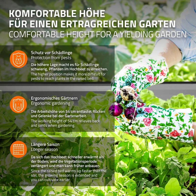 Hochbeet 200x50x54 cm Anthrazit aus WPC ML-Design