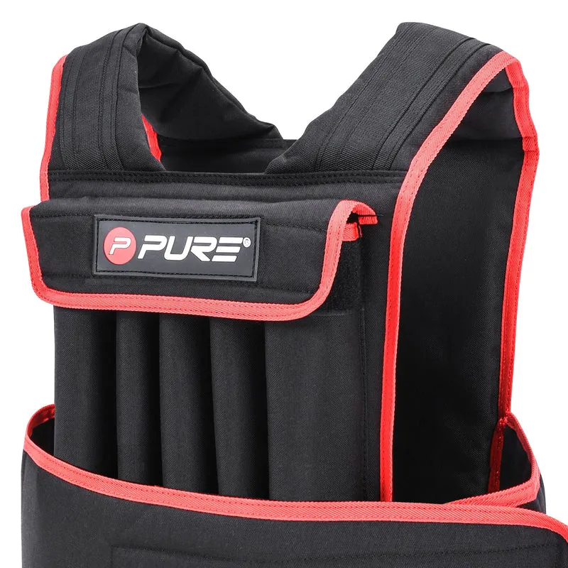 Gewichtsweste 20kg Schwarz/Rot aus Neopren Pure2Improve