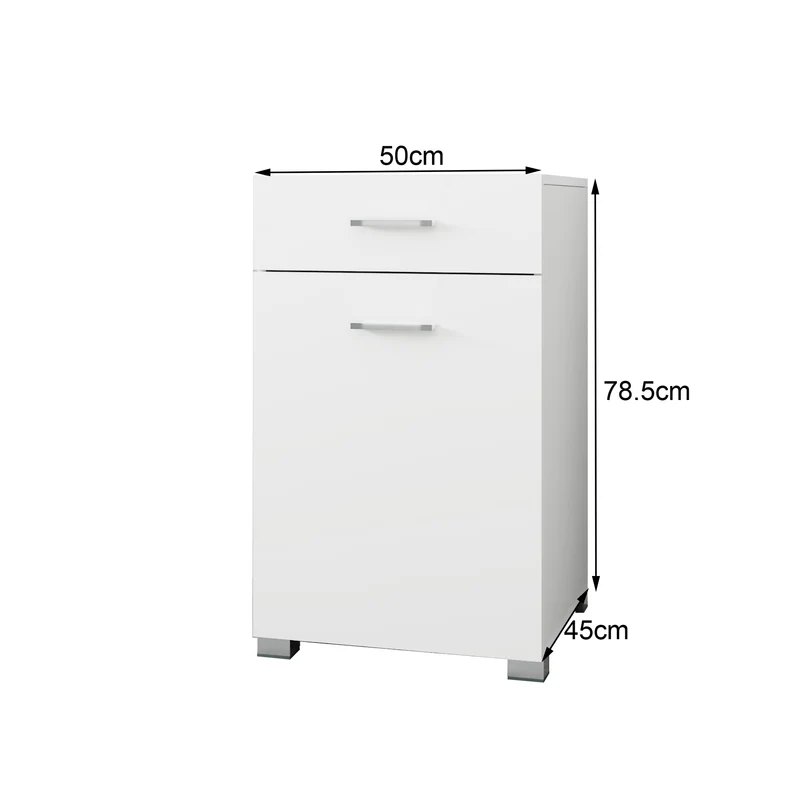 Badmöbel Badezimmermöbel Set 5-Teilig Spiegelschrank Hochschrank Unterschrank Midischrank Wäscheschrank in Weiß ML-Design