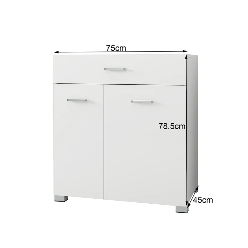 Badmöbel Badezimmermöbel Set 5-Teilig Spiegelschrank Hochschrank Unterschrank Midischrank Wäscheschrank in Weiß ML-Design