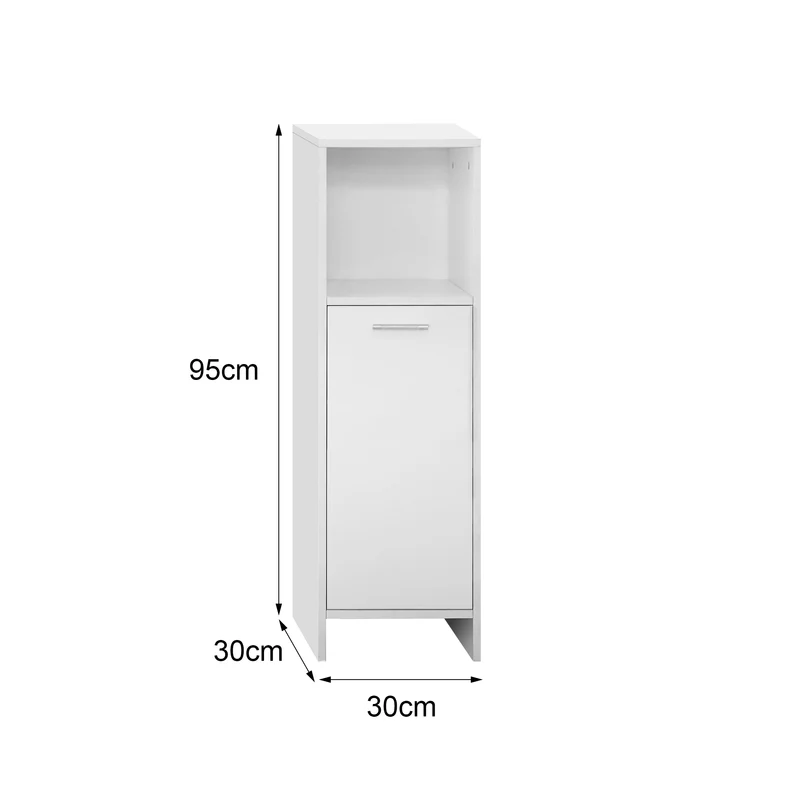 Badmöbel Badezimmermöbel Set 5-Teilig Spiegelschrank Hochschrank Unterschrank Midischrank Hängeschrank in Weiß ML-Design