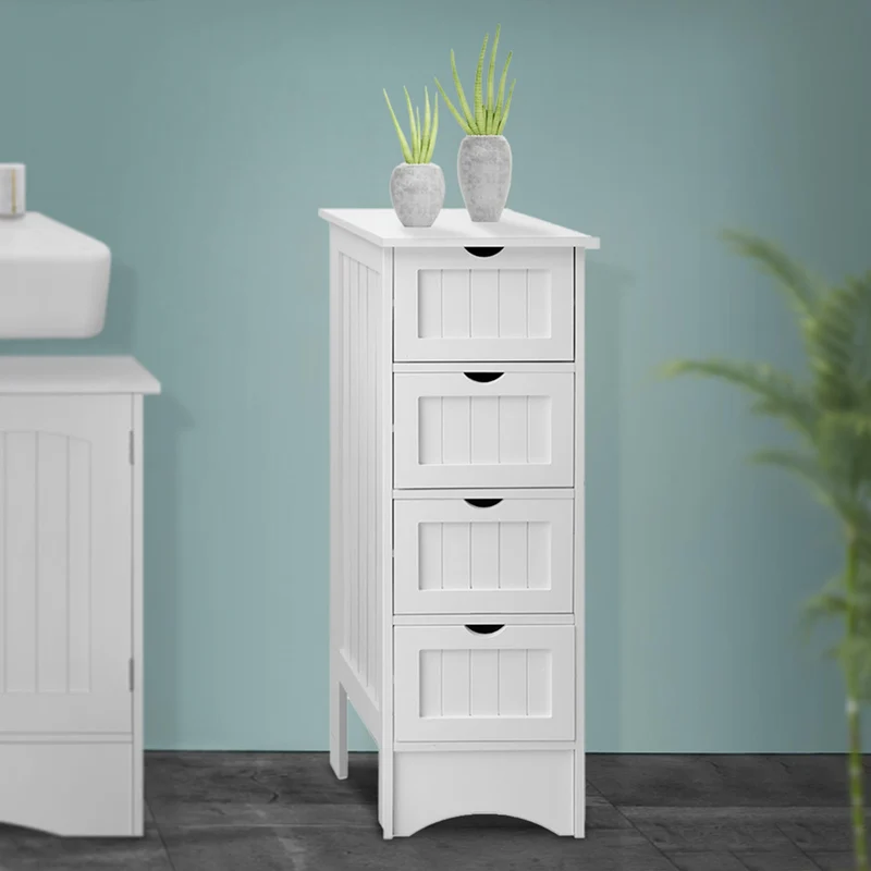 Badmöbel Set 3-Teilig Landhausstil Weiß aus Holz ML-Design