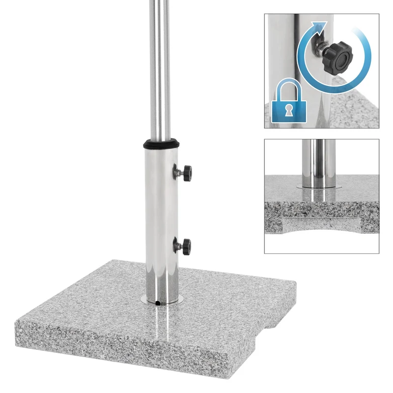 Sonnenschirmständer 40x5x40 cm Grau aus Granit belastbar bis 20 kg ML-Design
