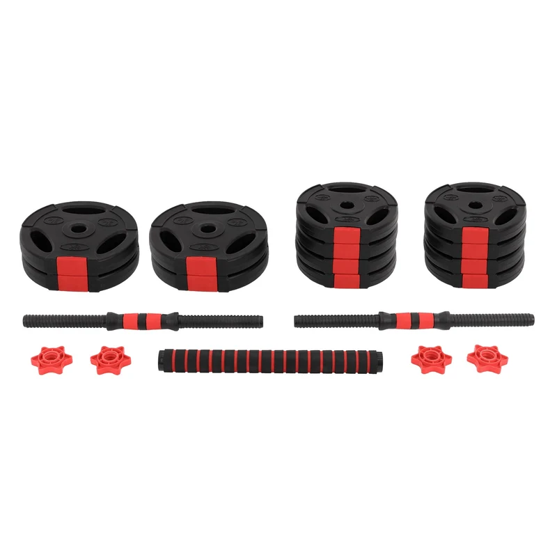 Hantelset Langhantel und Kurzhantel 20 kg 2 in 1 aus PVC und Gummi