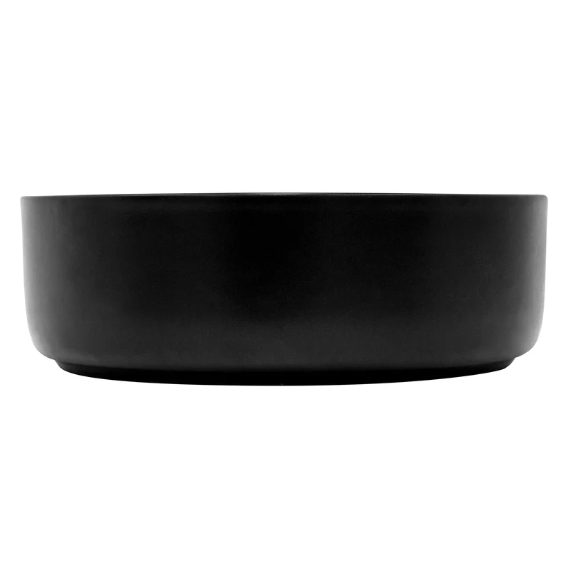 Waschbecken inkl. Ablaufgarnitur Schwarz ohne Überlauf Ø 36x12 cm Schwarz aus Keramik LuxeBath