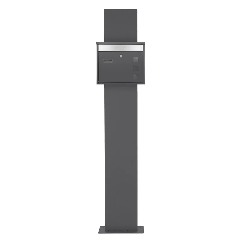 Standbriefkasten 36x31,5x11,5 cm Anthrazit aus Edelstahl ML-Design