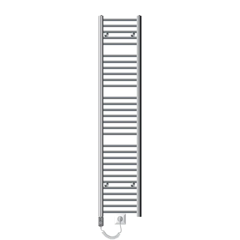 Elektrischer Badheizkörper mit Heizstab 900W 300x1800 mm Chrome gerade mit Seitenanschluss LuxeBath