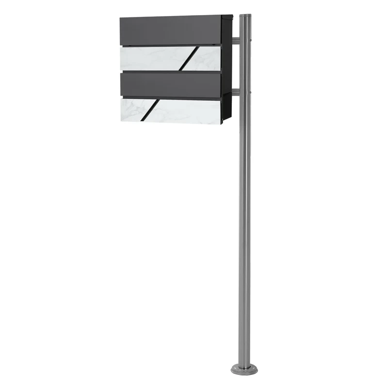 ML-DESIGN | Standbriefkasten freistehend in verschiedenen Designs 120 cm hoch Edelstahl Standfuß in Silber