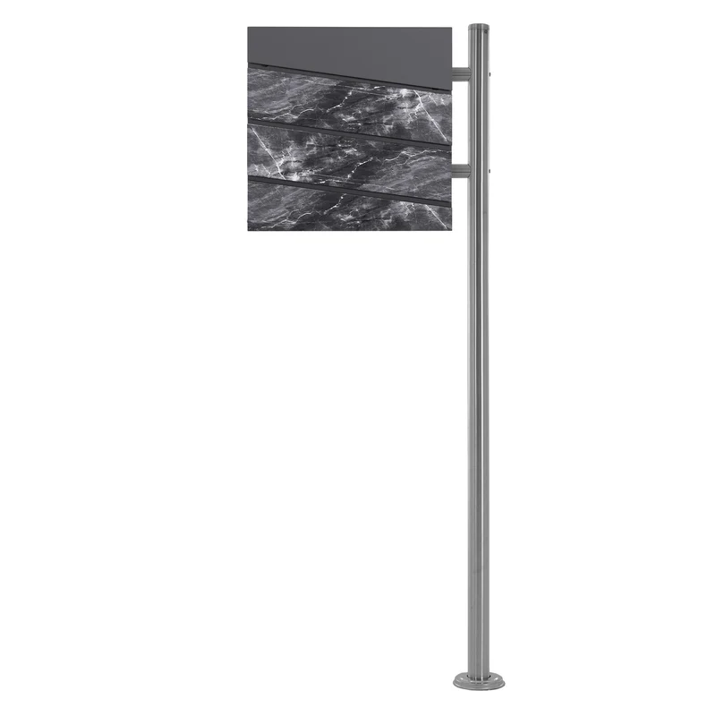 ML-DESIGN | Standbriefkasten freistehend in verschiedenen Designs 120 cm hoch Edelstahl Standfuß in Silber