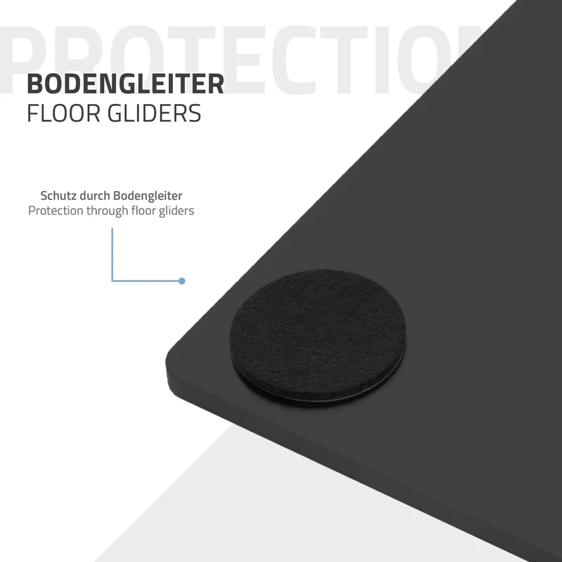 Tischgestell Doppel Schwarz Höhe 72cm Stahl pulverbeschichtet 70x43cm Bodenplatte ML-Design