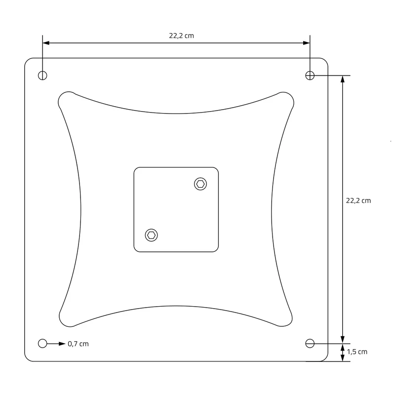 Tischgestell Doppel Schwarz Höhe 72cm Stahl pulverbeschichtet 70x43cm Bodenplatte ML-Design