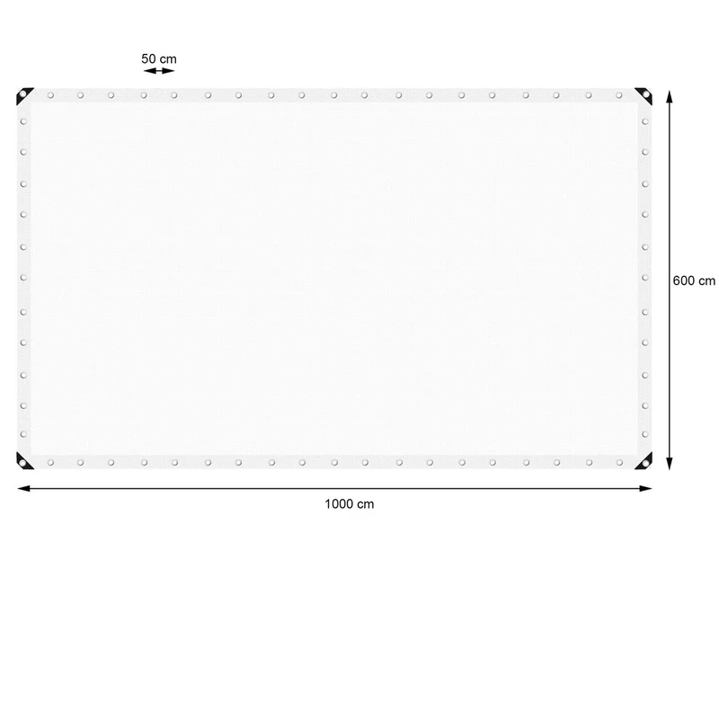 Abdeckplane Gewebeplane mit Ösen 6x10 m 260g/m² in Weiß aus PE