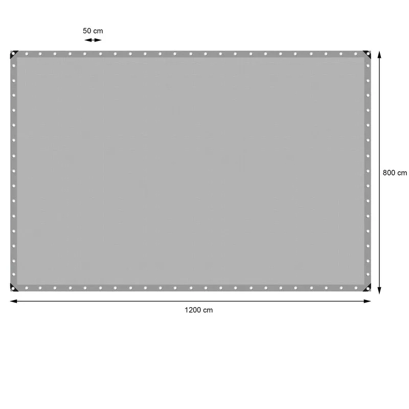 Abdeckplane Gewebeplane mit Ösen 8x12 m 260g/m² in Grau aus PE