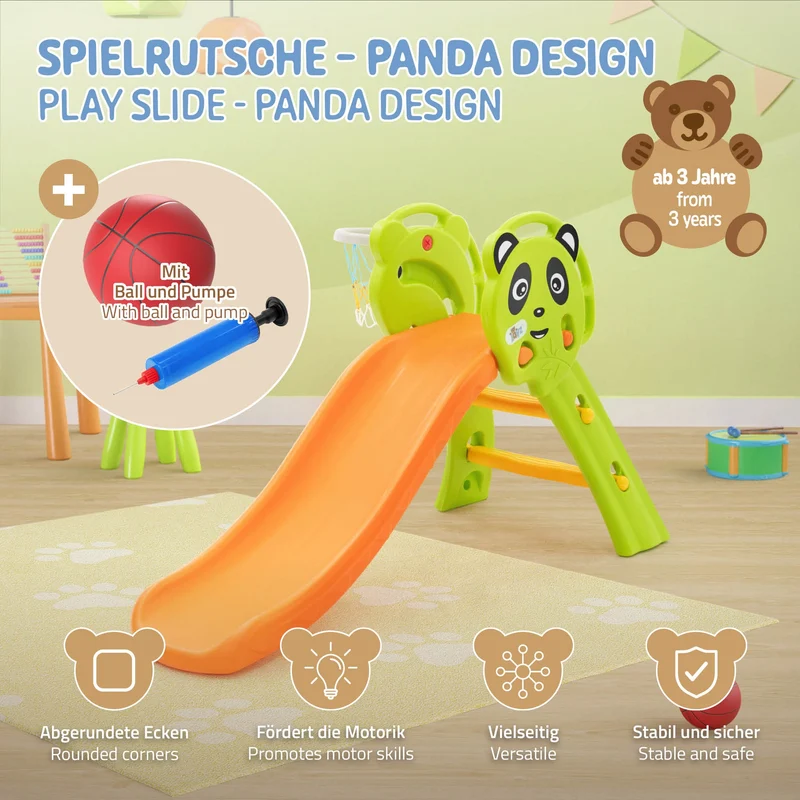 Kinderrutsche 2 in 1Rutsche + Basketballkorb, ab 3 Jahren, Babyrutsche Joyz