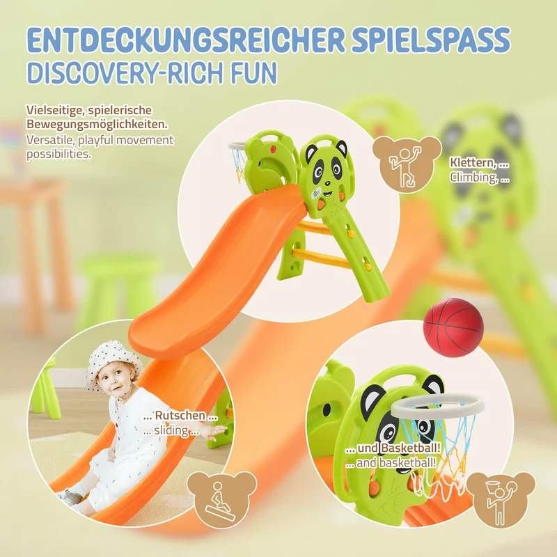 Kinderrutsche 2 in 1Rutsche + Basketballkorb, ab 3 Jahren, Babyrutsche Joyz