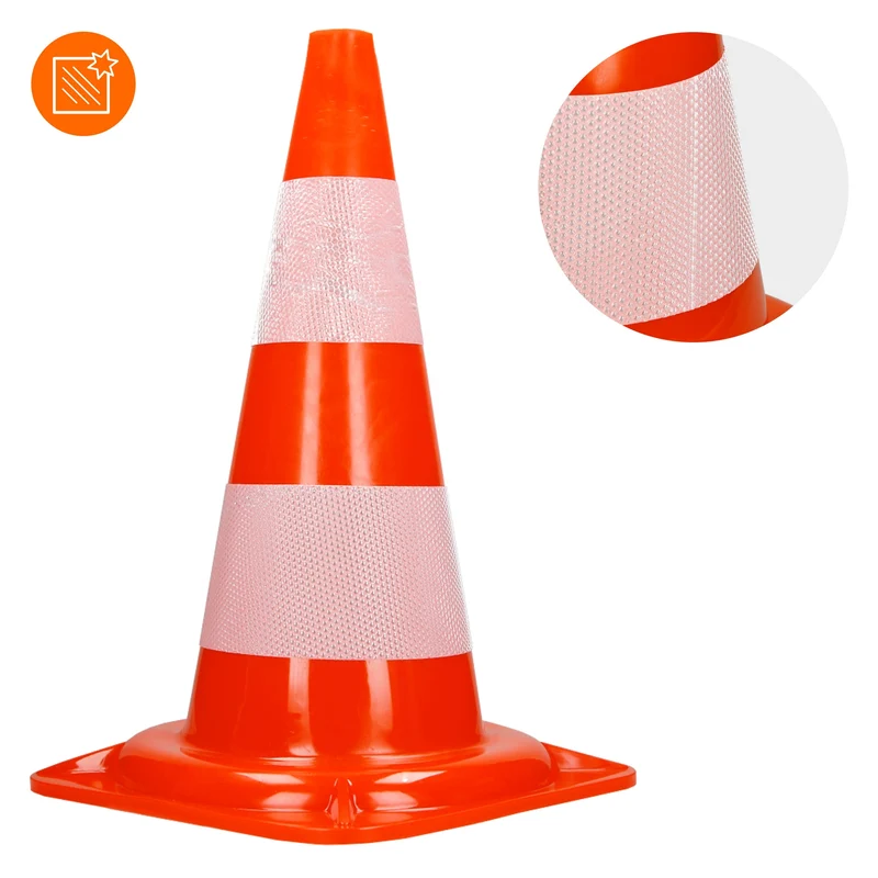 6er Set Verkehrskegel Pylone Warnkegel Verkehrshütchen 47 cm Orange/Weiß