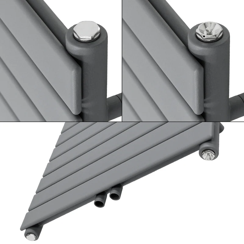Badheizkörper Steam Design 600x1771 mm, anthrazit, mit Mittelanschluss
