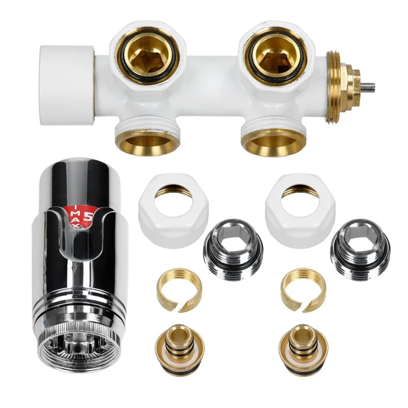 Badheizkörper Tilbrook 145x1800 mm Weiß mit Wand Anschlusgarnitur