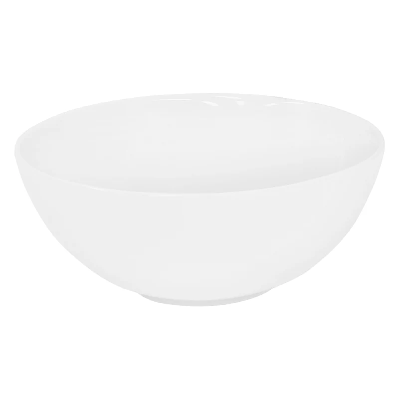 Waschbecken inkl. Ablaufgarnitur Silber ohne Überlauf Ø 32x13,5 cm Weiß aus Keramik LuxeBath