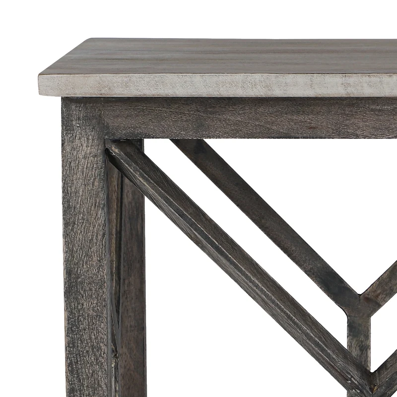 Beistelltisch Ø 45x55 cm Grau aus Mangoholz WOMO-Design