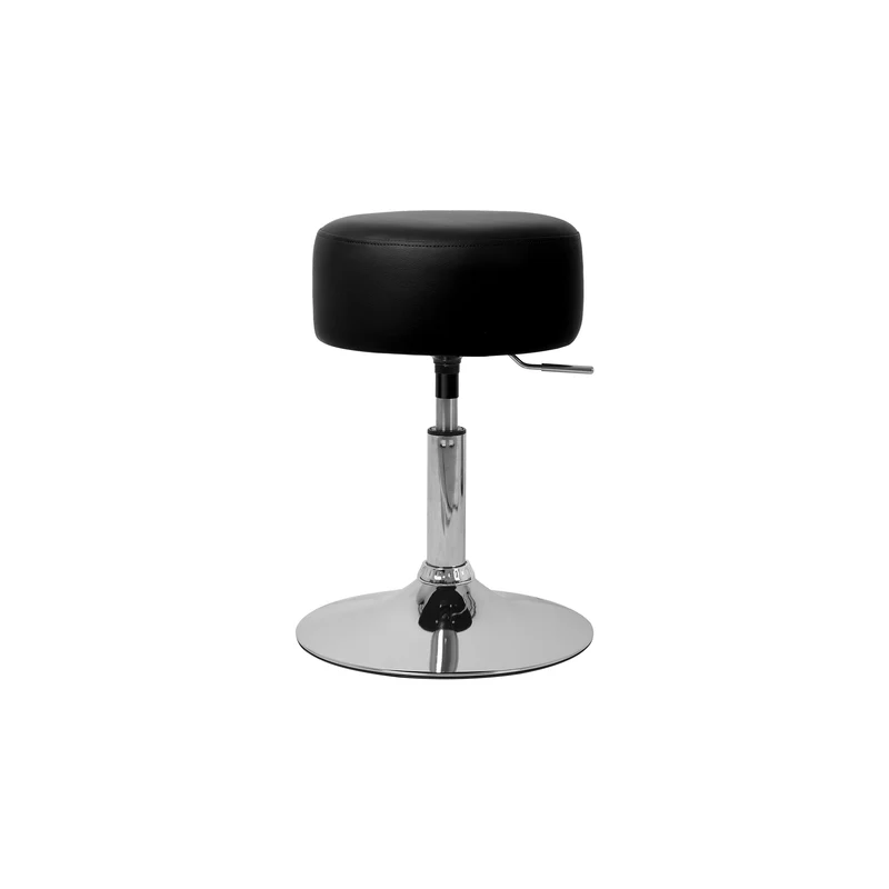 Sitzhocker Ø 33 cm Schwarz aus verchromter Stahl ML-Design