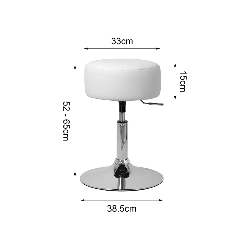 Barhocker Sitzhocker Kunstkleder Ø 33 cm Höhenverstellbar verchromter Fuß ML-Design