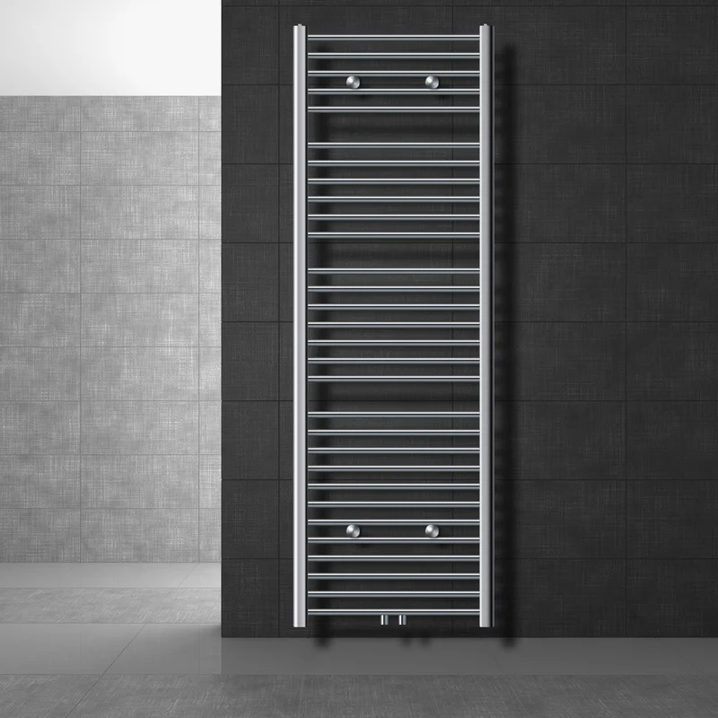 Badheizkörper Handtuchheizkörper Sahara gebogen mit Mittelanschluss & Thermostat LuxeBath