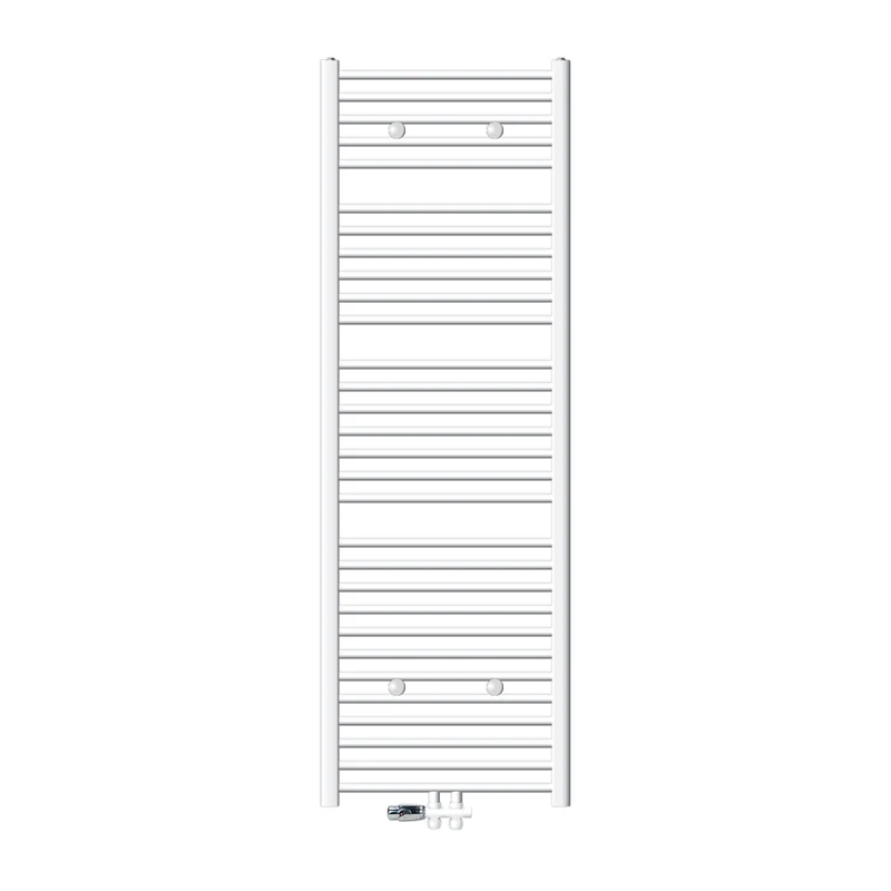 Badheizkörper 600x1800 mm Weiß, gerade, Boden Anschlussgarnitur