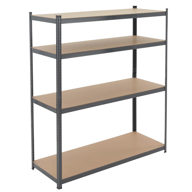 Werkstattregal aus MDF Holzfaserplatte und Metall