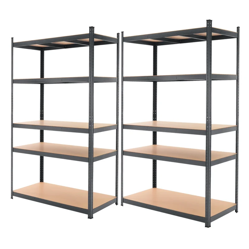 2er Set Werkstattregal 200x100x60 cm Anthrazit aus Metall