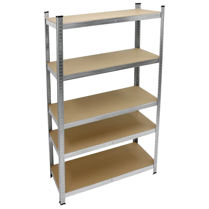 Werkstattregal aus MDF Holzfaserplatte und Metall