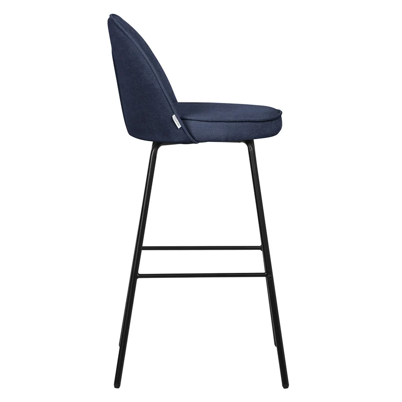 B-Ware Barhocker 2er Set Dunkelblau 52x102x50 cm mit Rückenlehne und Fußstütze bis 120 kg ML-Design