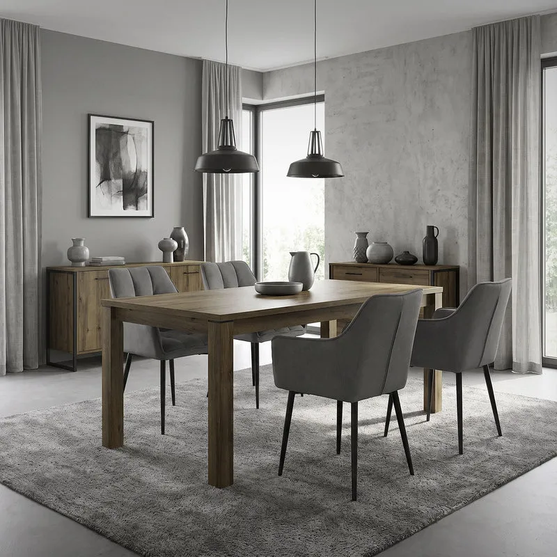 B-Ware Esszimmerstuhl Dunkelgrau aus Frotteestoff mit dickem gepolsterter Sitz ML-Design