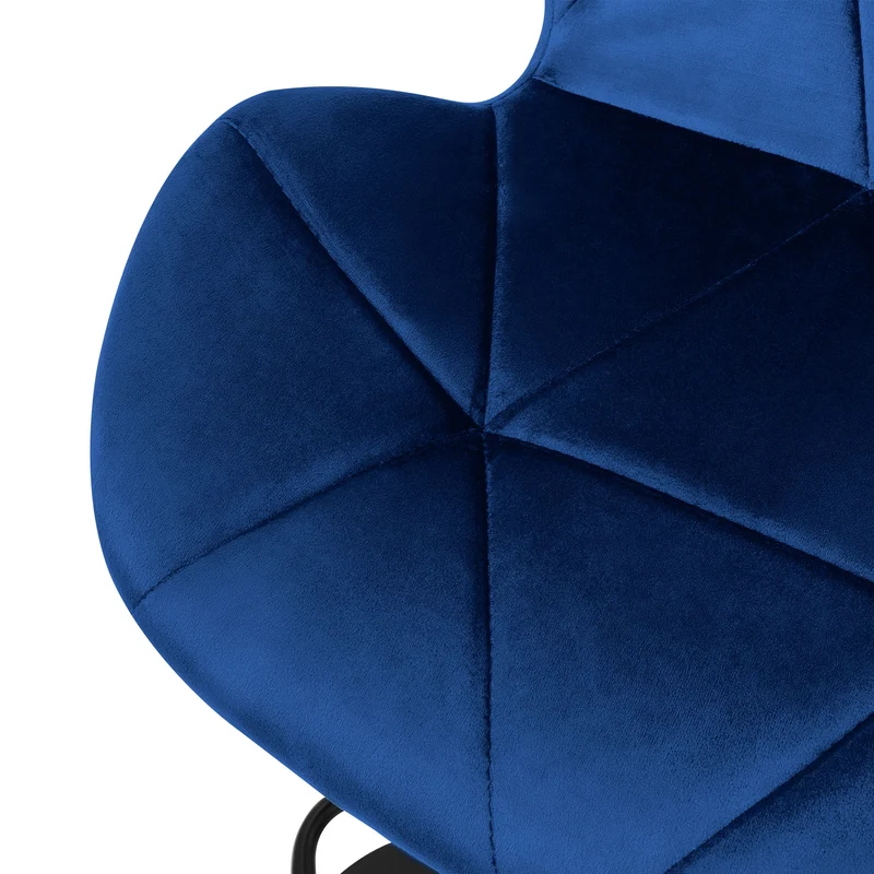B-Ware Barhocker 2er Set Blau Samtbezug mit Rückenlehne und Fußstütze höhenverstellbar 59-79cm ML-Design