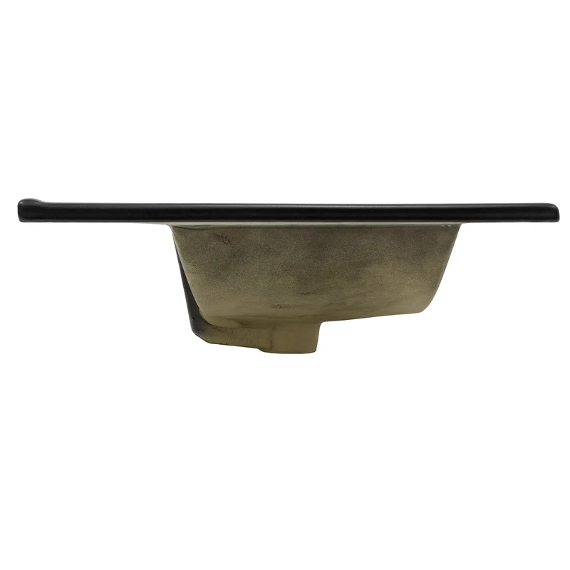 Waschbecken inkl. Ablaufgarnitur Silber mit Überlauf 81x47x17,5 cm Schwarz matt aus Keramik ML-Design