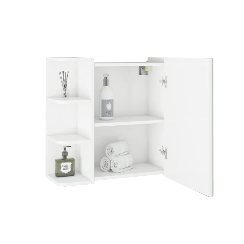 Badmöbel Set 2-Teilig modernen Stil Weiß aus Holz ML-Design
