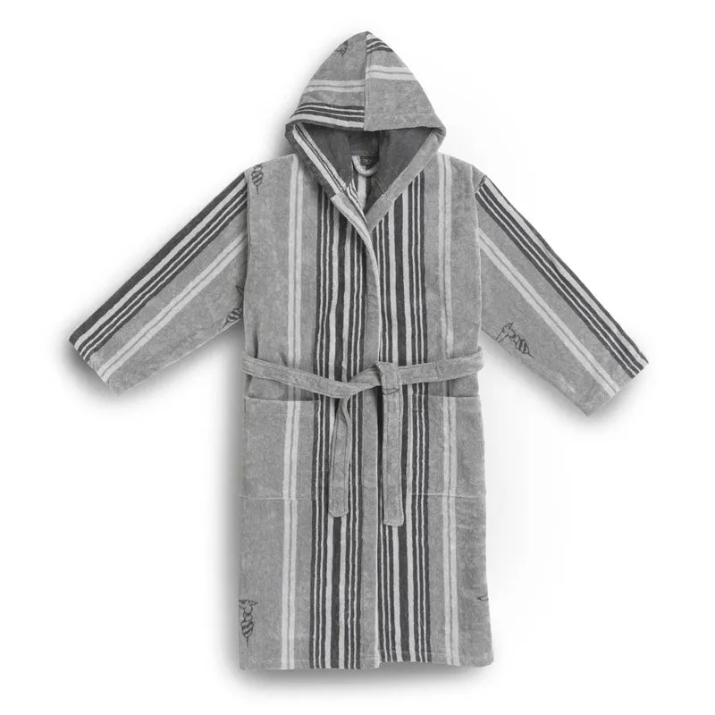 Accappatoio con Cappuccio sponge & stripes Moderno in Spugna 410 gr/mq