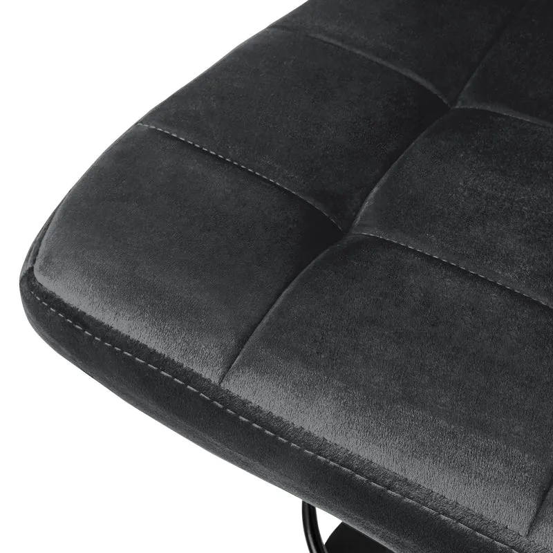 B-Ware Barhocker 2er Set Grau Samtbezug mit Rückenlehne und Fußstütze höhenverstellbar 63-83cm ML-Design