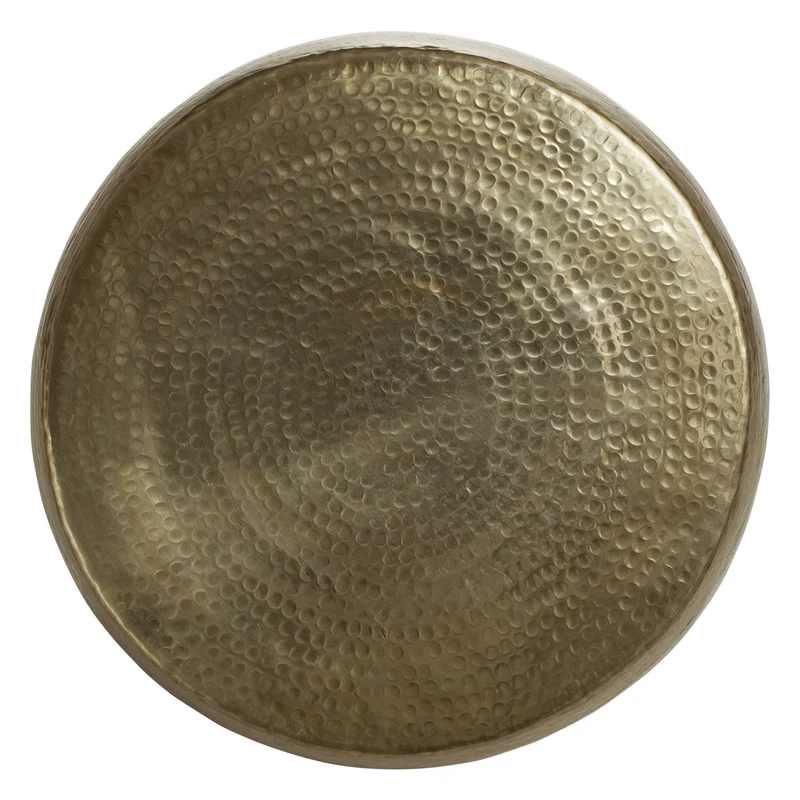 B-Ware Couchtisch Ø 59x41 cm gold aus Aluminium-Legierung in Hammerschlag-Technik WOMO-DESIGN
