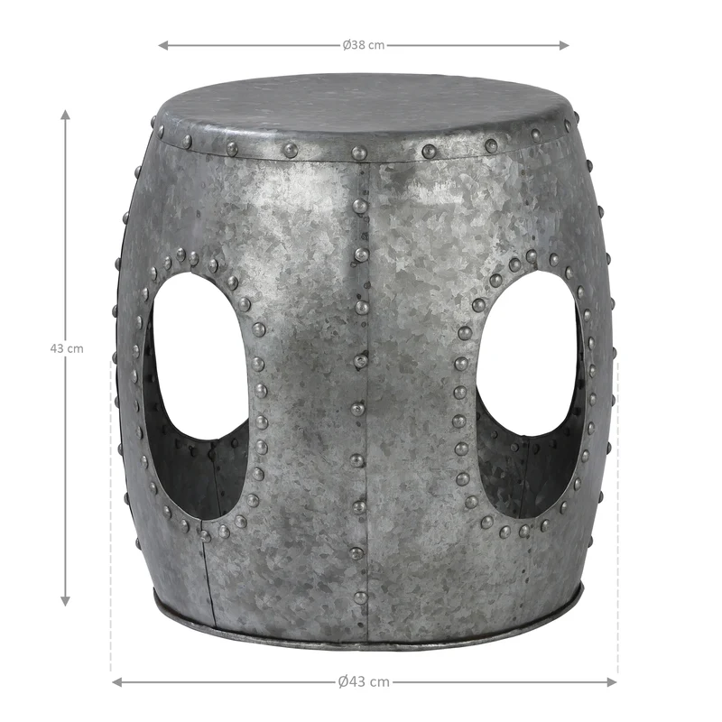 Beistelltisch Ø 38x43 cm Silber aus Metall WOMO-Design