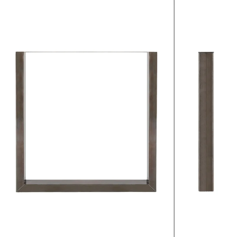 B-Ware Tischbeine Tischgestell 2er Set U-Design 90x72 cm Dunkelgrau aus Stahl